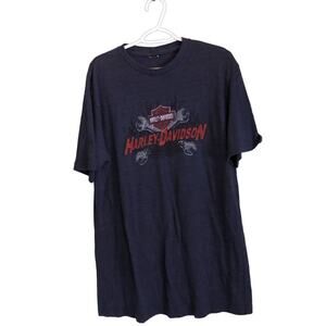 Harley Davidson Landers Little Rock Arkansas Men's Blue Short Sleeve T-Shirt L